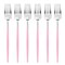 Smarty Had A Party Silver with Pink Handle Moderno Disposable Plastic Dinner Forks 240 Forks, 240PK 9320-SPF-CASE - alternate 1